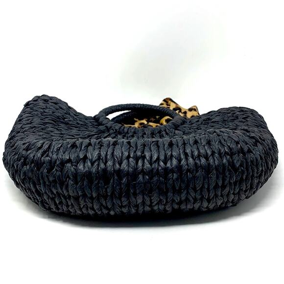 Hat Attack Eve Round Handle Leopard Scarf Tote Bag NWT - Picture 4 of 6